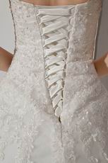 Affordable Sweetheart Appliques Puffy Ivory Wedding Dress For Sale