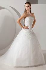 Classic Strapless Appliques Beading Ball Gown Wedding Dress Factory