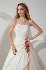 Destination Dropped Waist With Colorful Flower Designer Wedding Gown