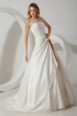 Destination Dropped Waist With Colorful Flower Designer Wedding Gown