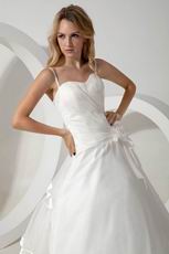 Elegant Spaghetti Straps Flower Layers Puffy Skirt Bridal Dress