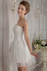 Sweet Strapless Short Organza Beach Romantic Wedding Dress