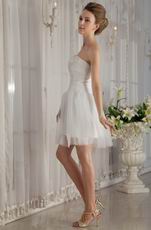 Sweet Strapless Short Organza Beach Romantic Wedding Dress