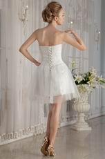 Sweet Strapless Short Organza Beach Romantic Wedding Dress