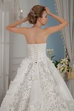 Remarkable Strapless Cathedral Train Designer Wedding Dress