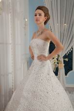 Gorgeous Lace Up Back Wedding Dress With Cathedral Train Design