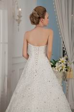 Gorgeous Lace Up Back Wedding Dress With Cathedral Train Design