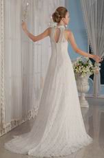 Formal A-Line V-Neck Lace Church Wedding Dress In Florida