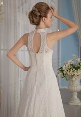 Formal A-Line V-Neck Lace Church Wedding Dress In Florida