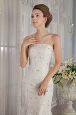 Luxurious Trumpet Strapless Lace Wedding Dress For Bride