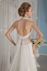 Exclusive Trumpet Halter Skirt Wedding Dress With Rhinestone