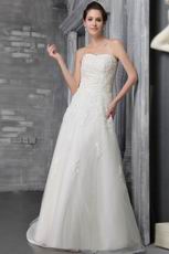 Sweetheart Empire Waist Tulle Appliques Romantic Bridal Dress