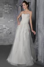 Empire Sweetheart Appliqued Tulle Lace Wedding Dress