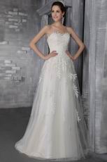 Empire Sweetheart Appliqued Tulle Lace Wedding Dress