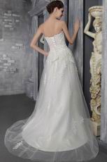 Empire Sweetheart Appliqued Tulle Lace Wedding Dress
