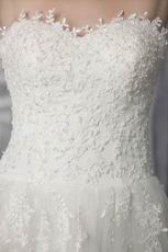 Empire Sweetheart Appliqued Tulle Lace Wedding Dress