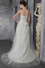 Empire Sweetheart Appliqued Tulle Lace Wedding Dress