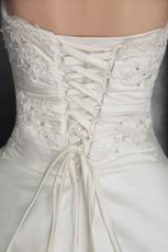 A-Line Strapless Taffeta Brand New Wedding Dress With Lace