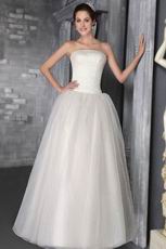 Beading Strapless Floor-length Beautiful Ivory Wedding Dress