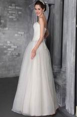 Beading Strapless Floor-length Beautiful Ivory Wedding Dress