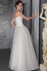 Beading Strapless Floor-length Beautiful Ivory Wedding Dress