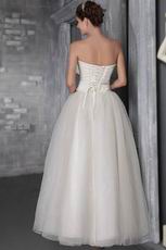 Beading Strapless Floor-length Beautiful Ivory Wedding Dress