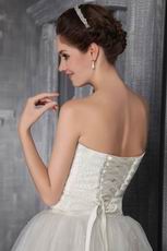 Beading Strapless Floor-length Beautiful Ivory Wedding Dress