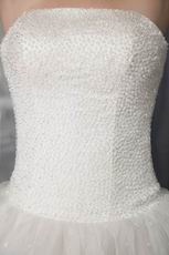 Beading Strapless Floor-length Beautiful Ivory Wedding Dress