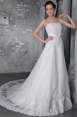 Beaded White Princess Lace 2014 Designer Wedding Dress