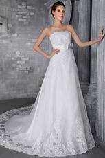 Beaded White Princess Lace 2014 Designer Wedding Dress