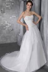 Elegant Sweetheart Designer Lists Organza Bridal Wedding Dress