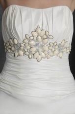 Romantic Strapless Appliqued Wedding Bridal Dress By Designer
