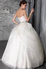 Strapless Puffy Rolled Layers Ball Gown Top Designer Wedding Dress