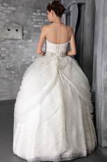 Strapless Puffy Rolled Layers Ball Gown Top Designer Wedding Dress