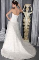 Strapless Ruffles Emberllish Romantic Wedding Dress Manufacturer