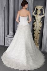 Strapless Ruffles Emberllish Romantic Wedding Dress Manufacturer