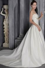 Lace Strapless A-line Floor Length Ivory Wedding Dress