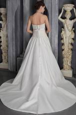 Lace Strapless A-line Floor Length Ivory Wedding Dress