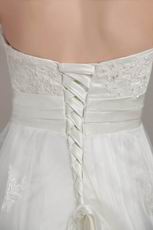 Appliqued Strapless Empire Sweep Train Wedding Gows For Bride