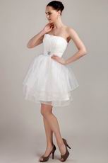 Simple Strapless Designer Short Wedding Dress For Beach Wedding