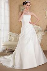 Strapless A-line 2014 New Style Wedding Dress With Appliques