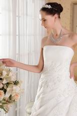 Strapless A-line 2014 New Style Wedding Dress With Appliques