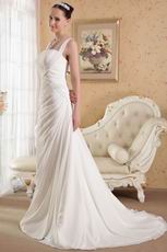 Princess Straps Court Train Inexpensive Mermaid Wedding Dress