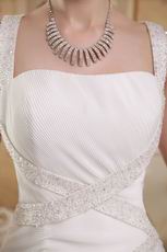 Princess Straps Court Train Inexpensive Mermaid Wedding Dress