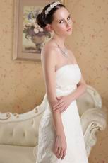 Strapless Mermaid Cathedral Train Bridal Gown With Empire Waist