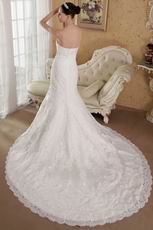 Strapless Mermaid Cathedral Train Bridal Gown With Empire Waist