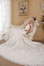 Strapless Mermaid Cathedral Train Bridal Gown With Empire Waist