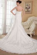 Strapless Mermaid Cathedral Train Bridal Gown With Empire Waist