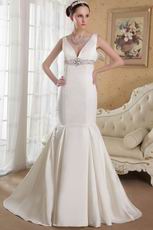 2014 New Arrival V Neckline Wedding Dress With Mermaid Design