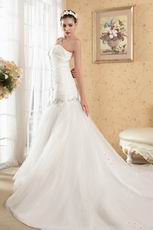 2014 New Style Sweetheart Ruched Mermaid Ivory Wedding Dress